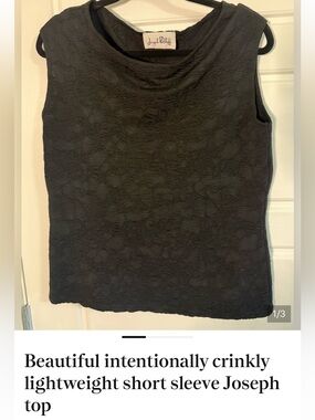 Joseph Ribkoff Black Sleeveless Textured Top